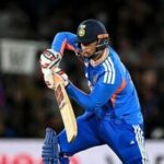 India's Vaibhav Sooryavanshi bats during the second T20 cricket international between New Zealand and India in Christchurch, New Zealand, Saturday, Oct. 24, 2026. (John Davidson/Photosport via AP)