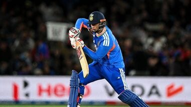 India vs New Zealand 3rd T20I Live Score: India's Vaibhav Sooryavanshi bats during the second T20I against New Zealand in Christchurch.