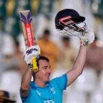 England's Harry Brook celebrates after scoring century during the tri-series one-day international cricket match between Sri Lanka and England.