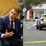French President Emmanuel Macron visits Trappes after a gunman opened fire in what is being described as a 'racially motivated attack'