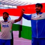 Praveen Kumar (Left) clinched gold in the men's high jump T64 final, whereas Banti won silver.
