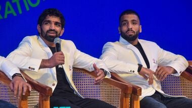 Asian Games 2026 medalists during a felicitation ceremony at the launch of Pro Wrestling League Season 6, in New Delhi.