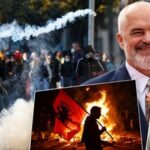Europe's economic slowdown is fuelling protests in Albania. Right top: Prime Minister Edi Rama. Inset: Dikshu Chandra Kukreja.