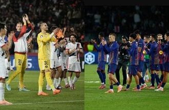 PSG (Left) enjoy a 6-5 win-loss record against Barcelona, with four matches ending in draws.