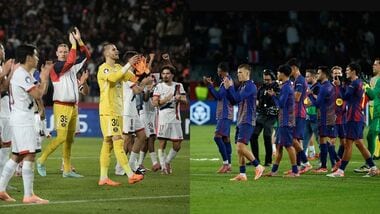 PSG (Left) enjoy a 6-5 win-loss record against Barcelona, with four matches ending in draws.