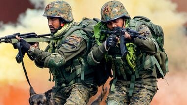 File image of CRPF personnel taking part in a mock drill during the 87th Raising Day Parade of the Central Reserve Police Force