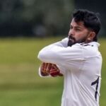 File image of Madhya Pradesh all-rounder Saransh Jain, who took seven wickets against Bihar in Ranji Trophy.