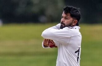 File image of Madhya Pradesh all-rounder Saransh Jain, who took seven wickets against Bihar in Ranji Trophy.