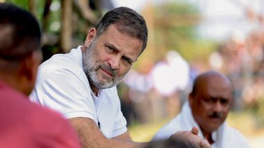 Leader of Opposition in the Lok Sabha Rahul Gandhi interacts with tribal families affected by malnutrition and disease outbreaks, in Balaghat district, Madhya Pradesh.