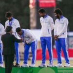 ICC Chairman Jay Shah with India's team members during the medal ceremony after winning the final T20I cricket match against Pakistan, at the 20th Asian Games in Nisshin on Saturday.