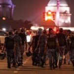 Security personnel during the INDIA alliance march from Parliament House, in New Delhi, Friday, Oct. 9, 2026. (PTI Photo/Atul Yadav)