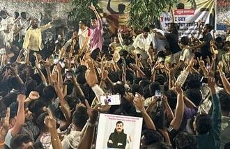 Protestors celebrate after the Maharashtra government on Sunday formed a committee to overhaul the state recruitment body MPSC, naming FDA Commissioner Tukaram Mundhe as secretary