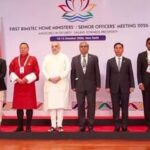 In this screengrab from a video posted on Oct. 13, 2026, Union Home Minister Amit Shah poses for a group photograph with delegates during the first Bay of Bengal Initiative for Multi-Sectoral Technical and Economic Cooperation (BIMSTEC) Home Ministers' Meeting, in New Delhi.