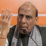 Lucknow: Union Defence Minister Rajnath Singh addresses a press conference, at BJP headquarters, in Lucknow, Friday, Oct. 16, 2026. (PTI Photo/Nand Kumar)(PTI10_16_2026_000048B)