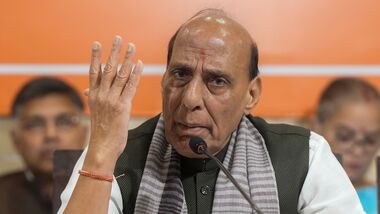 Lucknow: Union Defence Minister Rajnath Singh addresses a press conference, at BJP headquarters, in Lucknow, Friday, Oct. 16, 2026. (PTI Photo/Nand Kumar)(PTI10_16_2026_000048B)