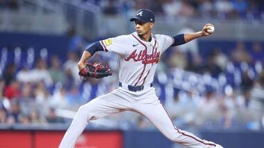 Ray Kerr #62 of the Atlanta Braves pitches against the Miami Marlins in the first inning of the game at loanDepot park on September 25, 2026 in Miami, Florida.