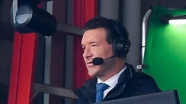 Tony Romo calls the game during the second half of a NFL football wild card playoff game between the Buffalo Bills and the Denver Broncos. (file photo)
