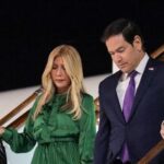 Secretary of State Marco Rubio and his wife Jeanette Rubio disembark a plane as they arrive at the airport, for the C5+1 Ministerial meeting, in Samarkand, Uzbekistan, Sunday, Oct. 18, 2026. (Kylie Cooper/Pool Photo via AP)