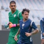 India vs Brazil Live Score, FIFA friendly: India's Gurpreet Singh Sandhu and teammate Ryan Williams during a training session.