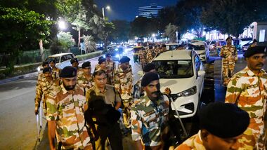 Security arrangements at Connaught Place ahead of the CJP’s call for a Tiranga March, in New Delhi