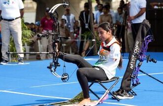 Para Asian Games 2026 Live updates, Day 1: Para-archer Sheetal Devi in action.
