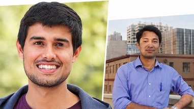 Vikas Sankrityayan, alias Vikas Pandey(Right), YouTuber Dhruv Rathee(Left)