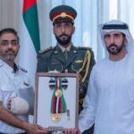 UAE President Sheikh Mohamed bin Zayed Al Nahyan conferred the state honour, which was presented by Dubai Crown Prince Sheikh Hamdan bin Mohammed bin Rashid Al Maktoum. Hamdan commended the crew’s actions and their sense of responsibility during the emergency. (Image: @DXBMediaOffice/X)