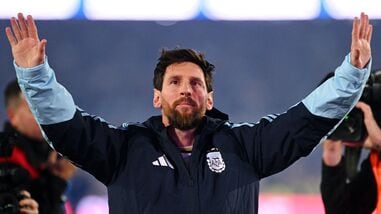 Soccer Football - International Friendly - Argentina v Benin - Estadio Monumental, Buenos Aires, Argentina - October 6, 2026 Argentina's Lionel Messi acknowledges fans following his final international match.