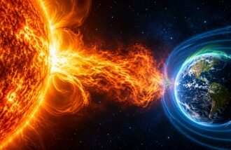 A powerful solar eruption recorded on 8 October could trigger a geomagnetic storm on 11 October.