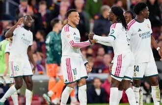 Kylian Mbappe scored both the goals in Real Madrid's 2-1 win over Barcelona in the Spanish LaLiga on Sunday.