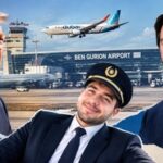 A file photo of Ben Gurion Airport, US President Donald Trump(Left), Vice President JD Vance(Right) and Omani co-pilot Hamam al-Hammami(Centre). (AI-generated collage)