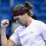 Germany's Alexander Zverev reacts during the men's singles tennis match  at the China Open tennis tournament in Beijing.