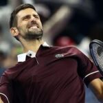 Novak Djokovic celebrates winning his round of 16 match against Bu Yunchaokete
