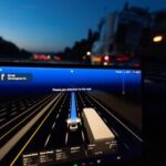 A display of a Tesla Model 3 using Full Self-Driving Supervised.