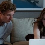 This image released by Sony Pictures shows Jeremy Allen White, left, and Mikey Madison in a scene from The Social Reckoning. (Leah Gallo/Sony Pictures via AP)