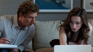 This image released by Sony Pictures shows Jeremy Allen White, left, and Mikey Madison in a scene from The Social Reckoning. (Leah Gallo/Sony Pictures via AP)