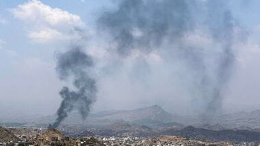 Representative image from a site that was targeted during battles between Saudi-backed Yemeni government fighters and Yemen's Iran-backed Houthis