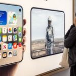 An advertisement for the iPhone Duo at the Apple Inc. store on Regent Street in London, UK, on Friday, Sept. 18, 2026. Photographer: Betty Laura Zapata/Bloomberg