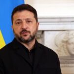 Volodymyr Zelenskyy, Ukraine's president, ahead of a meeting with Andy Burnham, UK prime minister, at 10 Downing Street in London on Wednesday, 14 October 2026. Betty Laura Zapata/Bloomberg