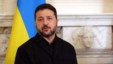 Volodymyr Zelenskyy, Ukraine's president, ahead of a meeting with Andy Burnham, UK prime minister, at 10 Downing Street in London on Wednesday, 14 October 2026. Betty Laura Zapata/Bloomberg