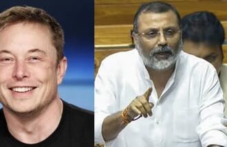 BJP's Nishikant Dubey slams Elon Musk, says Starlink poses security threats (Images: Reuters, PTI)