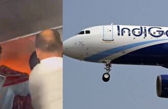 IndiGo flight diverted to Hyderabad after fire breaks due to power bank | Watch (Images: X, Bloomberg)
