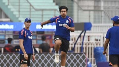 India's Vaibhav Sooryavanshi during a practice session in Lucknow’s Ekana stadium on October 5.