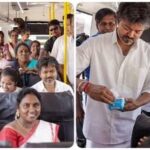 Tamil Nadu Chief Minister Vijay inaugurated the 'Vettri Payanam' scheme by distributing free bus travel passes to women from Koyambedu Bus Terminus on Mahatma Gandhi's birth anniversary, in Chennai.