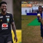 Brazil's Vinicius Junior now (on left) and back in 2016.