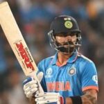 Virat Kohli scored a hundred on October 19, 2023, during the 2023 ODI World Cup against Bangladesh in Pune.