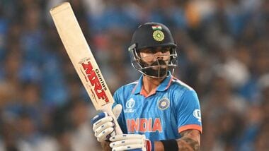 Virat Kohli scored a hundred on October 19, 2023, during the 2023 ODI World Cup against Bangladesh in Pune.