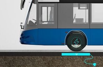 Winduction’s cable-free system technology is aimed at reducing the need for large battery packs and allowing electric buses to recharge during their normal routes. (Image: https://www.winduction.com)